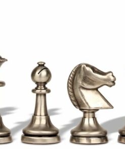 Jeu d'Échecs Grand Staunton - Échiquier - Backgammon et Jeu de dames en similicuir & Pièces en laiton massif