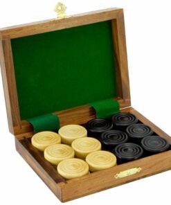 Jeu de Dames en coffret en Bois de Sheesham et Bois de Buis