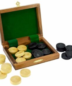 Jeu de Dames en coffret en Bois de Sheesham et Bois de Buis