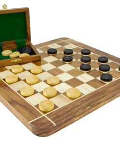 Jeu de Dames en coffret en Bois de Sheesham et Bois de Buis