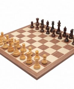 Jeu d'échecs Classic Staunton de luxe - Échiquier en bois de rose et noyer & Pièces en Acacia et Bois de Buis