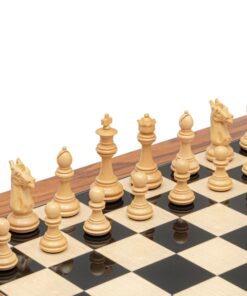 Jeu d'échecs Trapani - Échiquier en bois d'Anegre noir et Palissandre & Pièces en Acacia et Bois de Buis