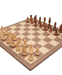 Jeu d'échecs Trapani - Échiquier en Erable et Noyer & Pièces en Acacia et Bois de Buis