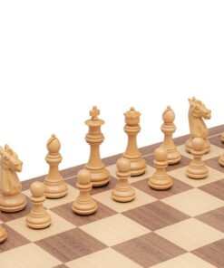 Jeu d'échecs Trapani - Échiquier en Erable et Noyer & Pièces en Acacia et Bois de Buis