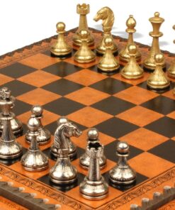 Jeu d'Échecs Cute Flowered - Échiquier et Jeu de dames en similicuir & Pièces en métal