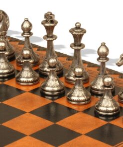 Jeu d'Échecs Cute Flowered - Échiquier et Jeu de dames en similicuir & Pièces en métal