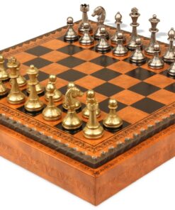 Jeu d'Échecs Cute Flowered - Échiquier et Jeu de dames en similicuir & Pièces en métal