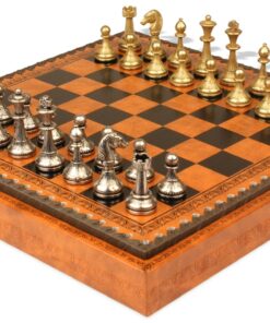 Jeu d'Échecs Cute Flowered - Échiquier et Jeu de dames en similicuir & Pièces en métal