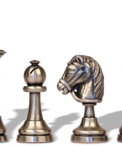 Jeu d'Échecs Staunton - Échiquier en bois de Bruyère et Bois d'Orme avec tiroir & Pièces en laiton massif