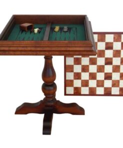 Table "Deux en Un" Echiquier, Jeu d'Echecs et de Backgammon en Racine de Bruyère